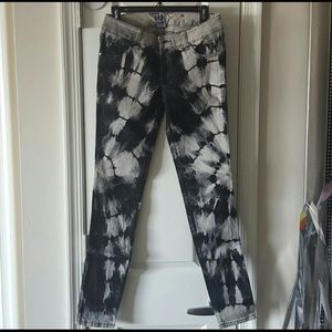 Tripp NYC Black White & Gray Tie Dye Jeans Size 27